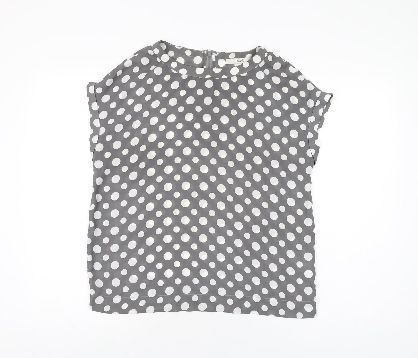 Womens UK Size 10 NEXT Grey Basic Blouse