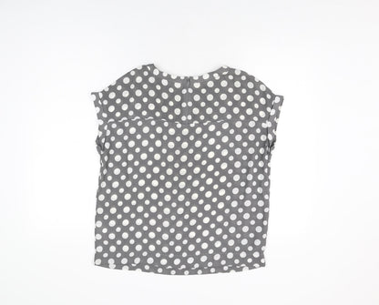 Womens UK Size 10 NEXT Grey Basic Blouse