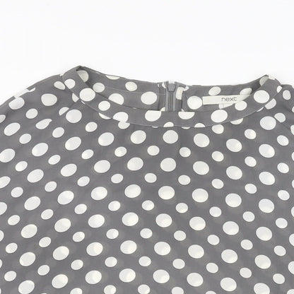 Womens UK Size 10 NEXT Grey Basic Blouse