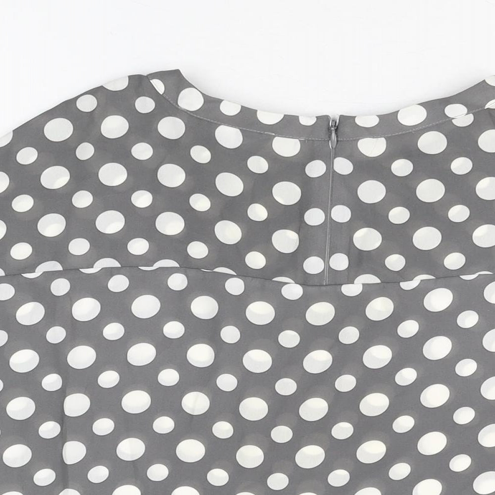 Womens UK Size 10 NEXT Grey Basic Blouse