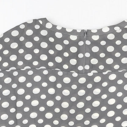 Womens UK Size 10 NEXT Grey Basic Blouse