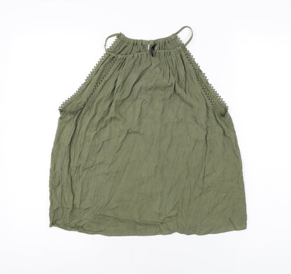 Womens UK Size 12 H&M Green Basic T-Shirt