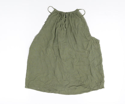 Womens UK Size 12 H&M Green Basic T-Shirt