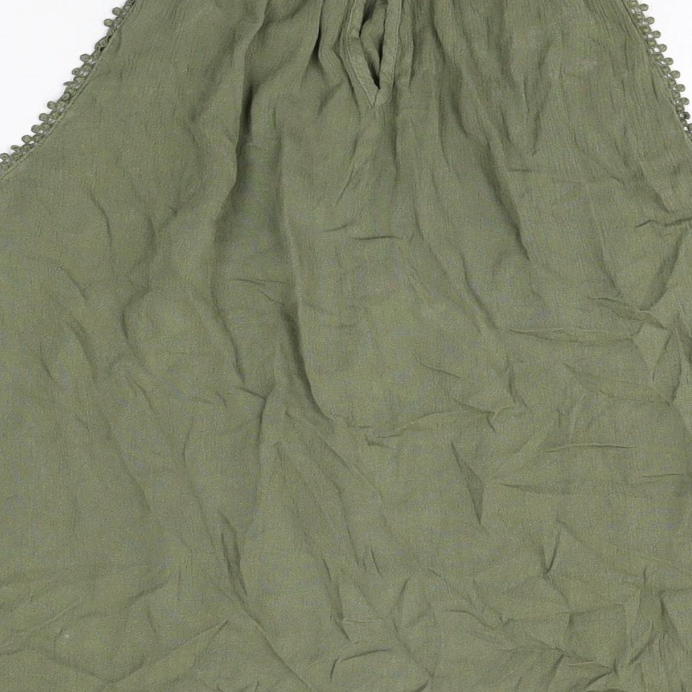 Womens UK Size 12 H&M Green Basic T-Shirt