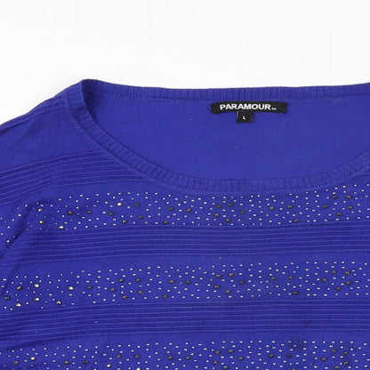 Womens UK Size L Paramour Blue Basic T-Shirt