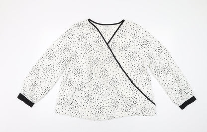 Womens UK Size 18 Wallis White Wrap Blouse
