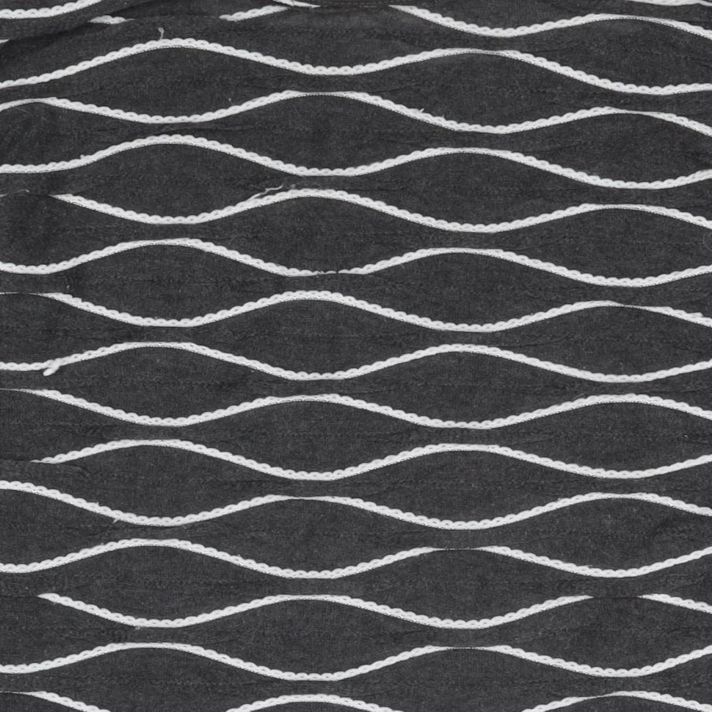 eci New York Womens Grey Geometric Polyester Basic T-Shirt Size L Round Neck