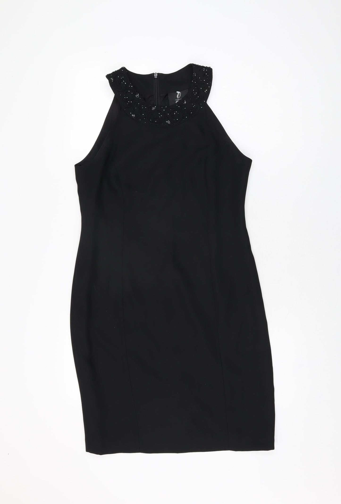 Opera Richards Womens Black Polyester Shift Size 12 Round Neck Zip