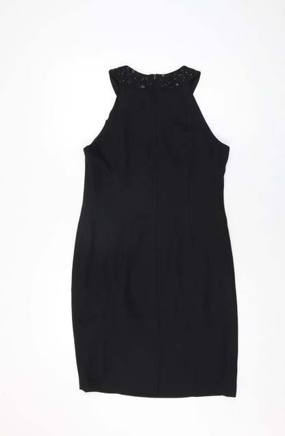 Opera Richards Womens Black Polyester Shift Size 12 Round Neck Zip