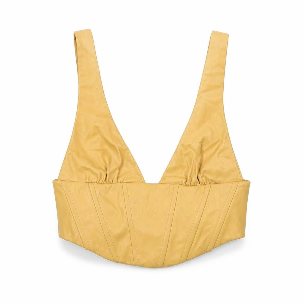 Womens UK Size XS Zara Yellow Cropped T-Shirt