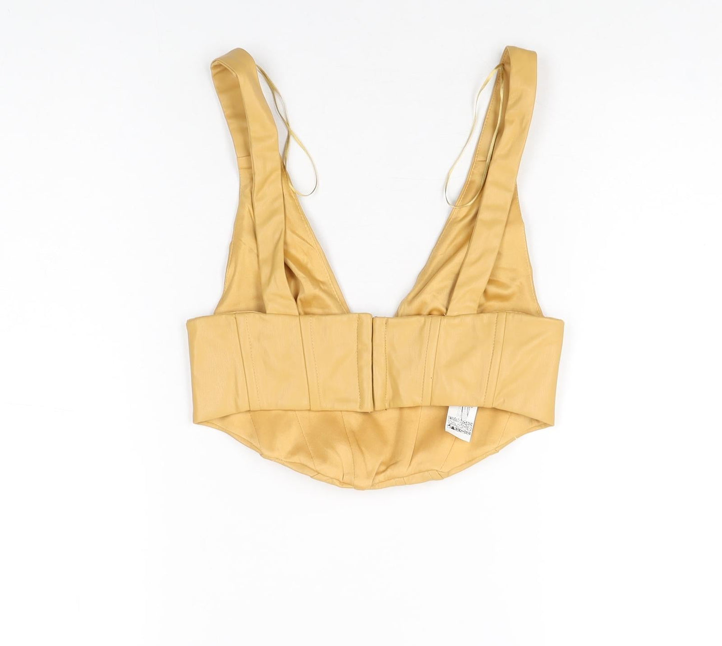 Womens UK Size XS Zara Yellow Cropped T-Shirt