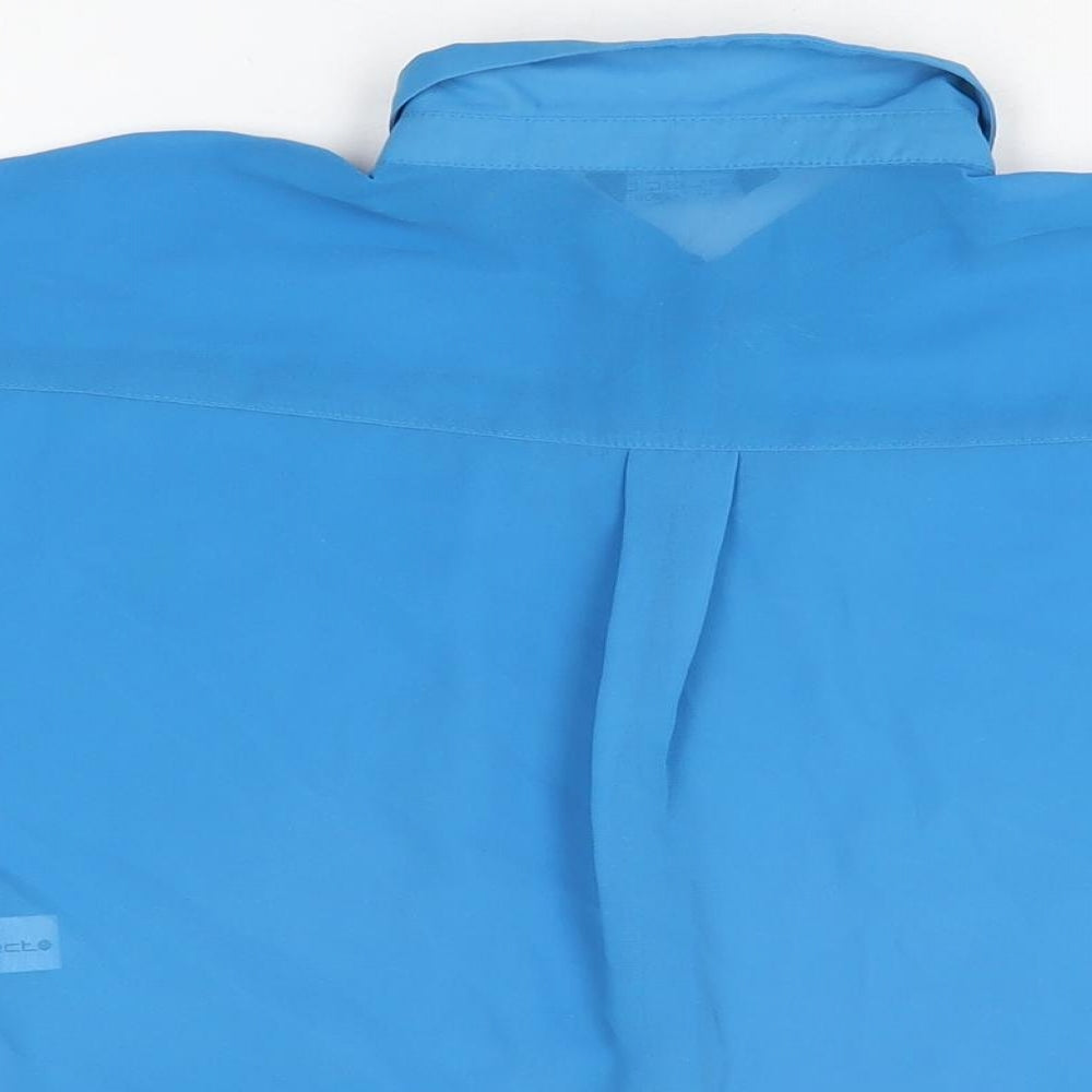 Womens UK Size 10 Select Blue Cropped Button-Up