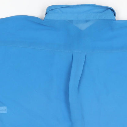 Womens UK Size 10 Select Blue Cropped Button-Up