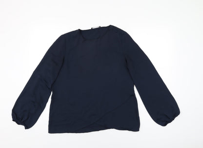 Womens UK Size S Mango Blue Basic Blouse