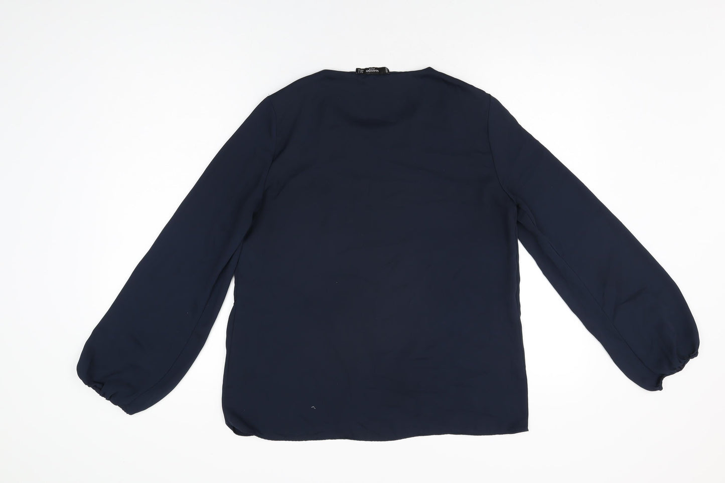 Womens UK Size S Mango Blue Basic Blouse