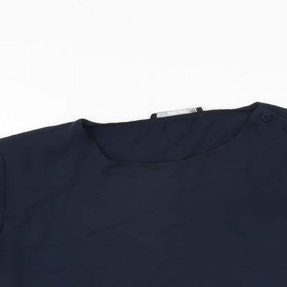 Womens UK Size S Mango Blue Basic Blouse