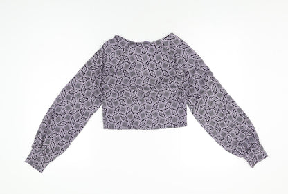Womens UK Size S Pins & Needles Purple Cropped T-Shirt