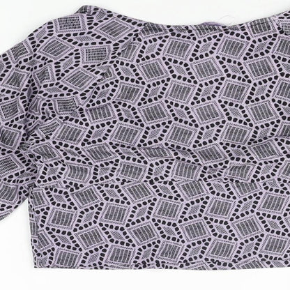 Womens UK Size S Pins & Needles Purple Cropped T-Shirt