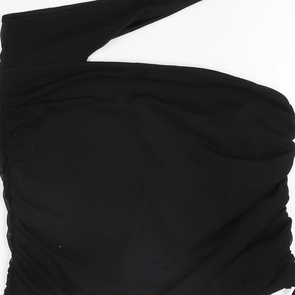 Womens UK Size 8 PRETTYLITTLETHING Black Basic T-Shirt