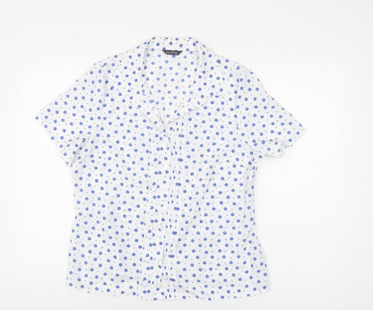 Womens UK Size 12 BHS White Basic Button-Up