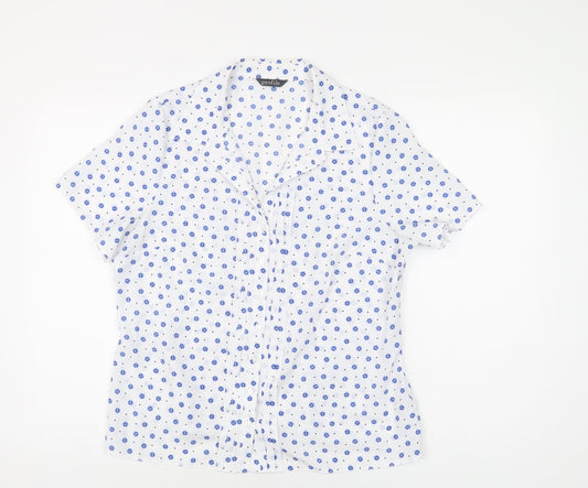 Womens UK Size 12 BHS White Basic Button-Up