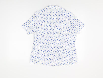 Womens UK Size 12 BHS White Basic Button-Up