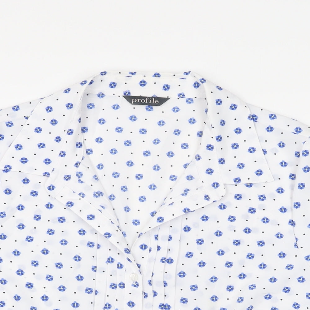 Womens UK Size 12 BHS White Basic Button-Up
