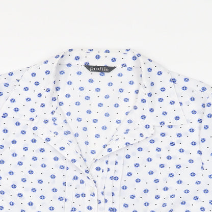 Womens UK Size 12 BHS White Basic Button-Up
