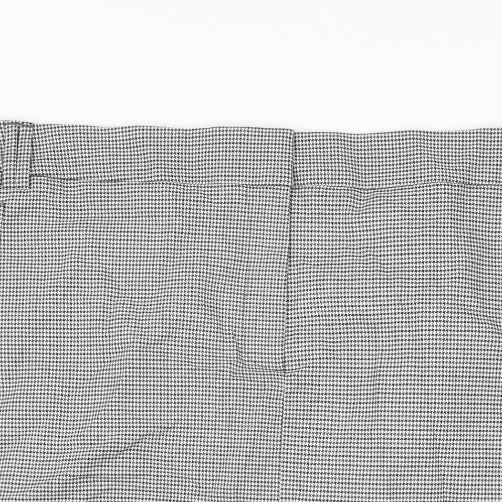 Marks and Spencer Womens Grey Geometric Polyester Straight & Pencil Skirt Size 22 Zip