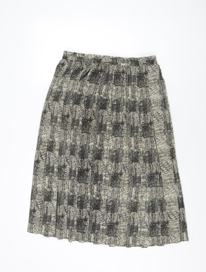 Bonmarché Womens Beige Geometric Polyester Swing Skirt Size 14