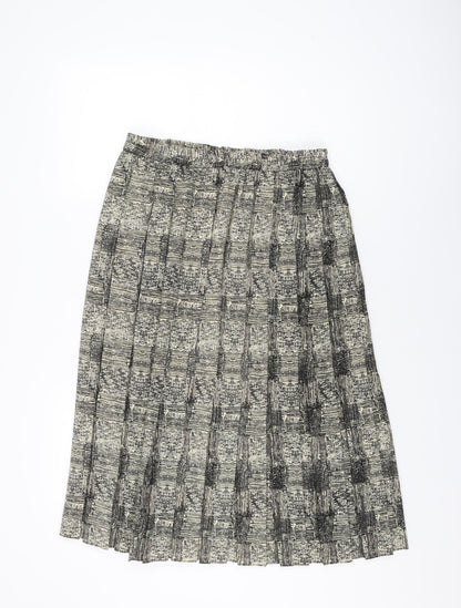 Bonmarché Womens Beige Geometric Polyester Swing Skirt Size 14