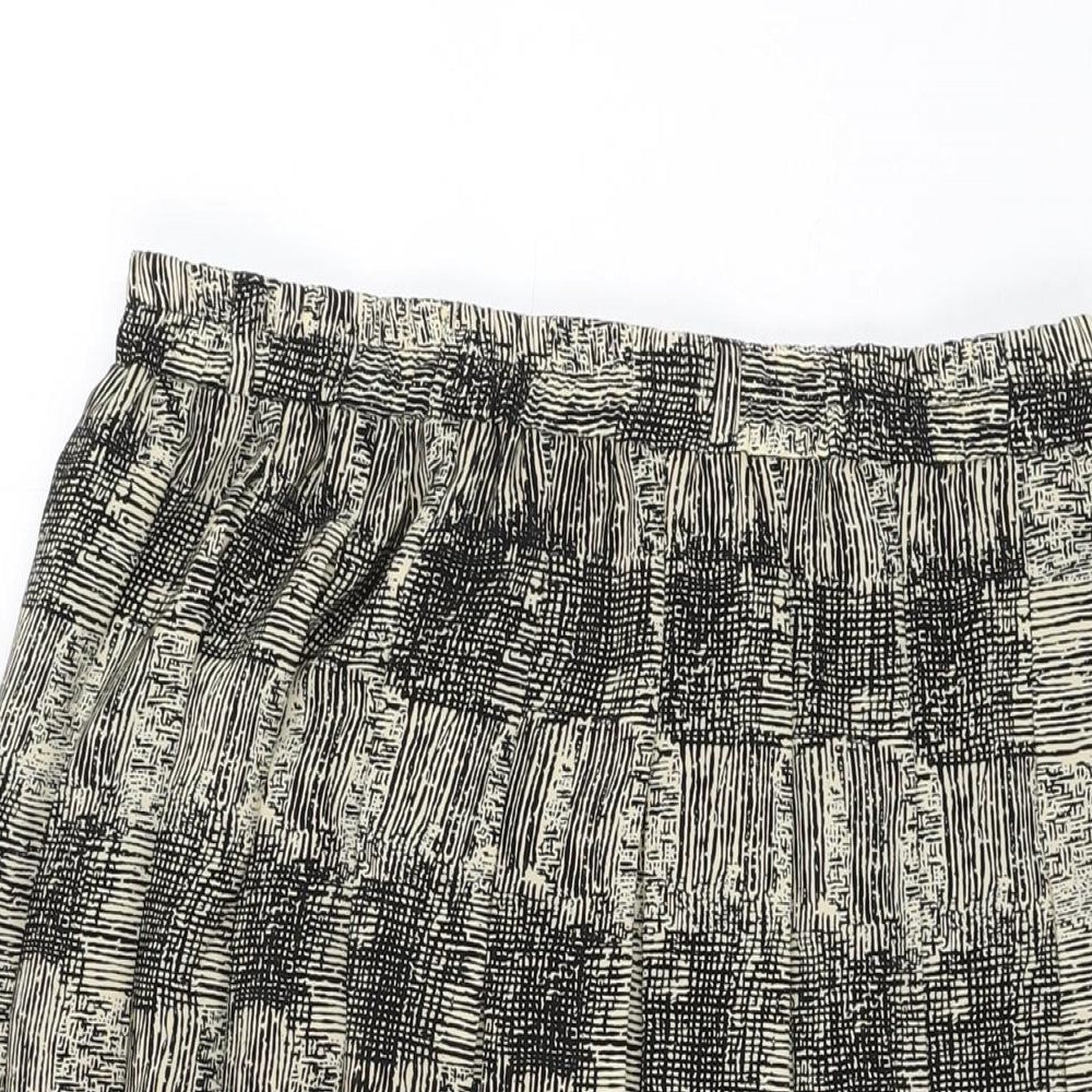 Bonmarché Womens Beige Geometric Polyester Swing Skirt Size 14