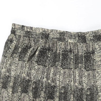 Bonmarché Womens Beige Geometric Polyester Swing Skirt Size 14