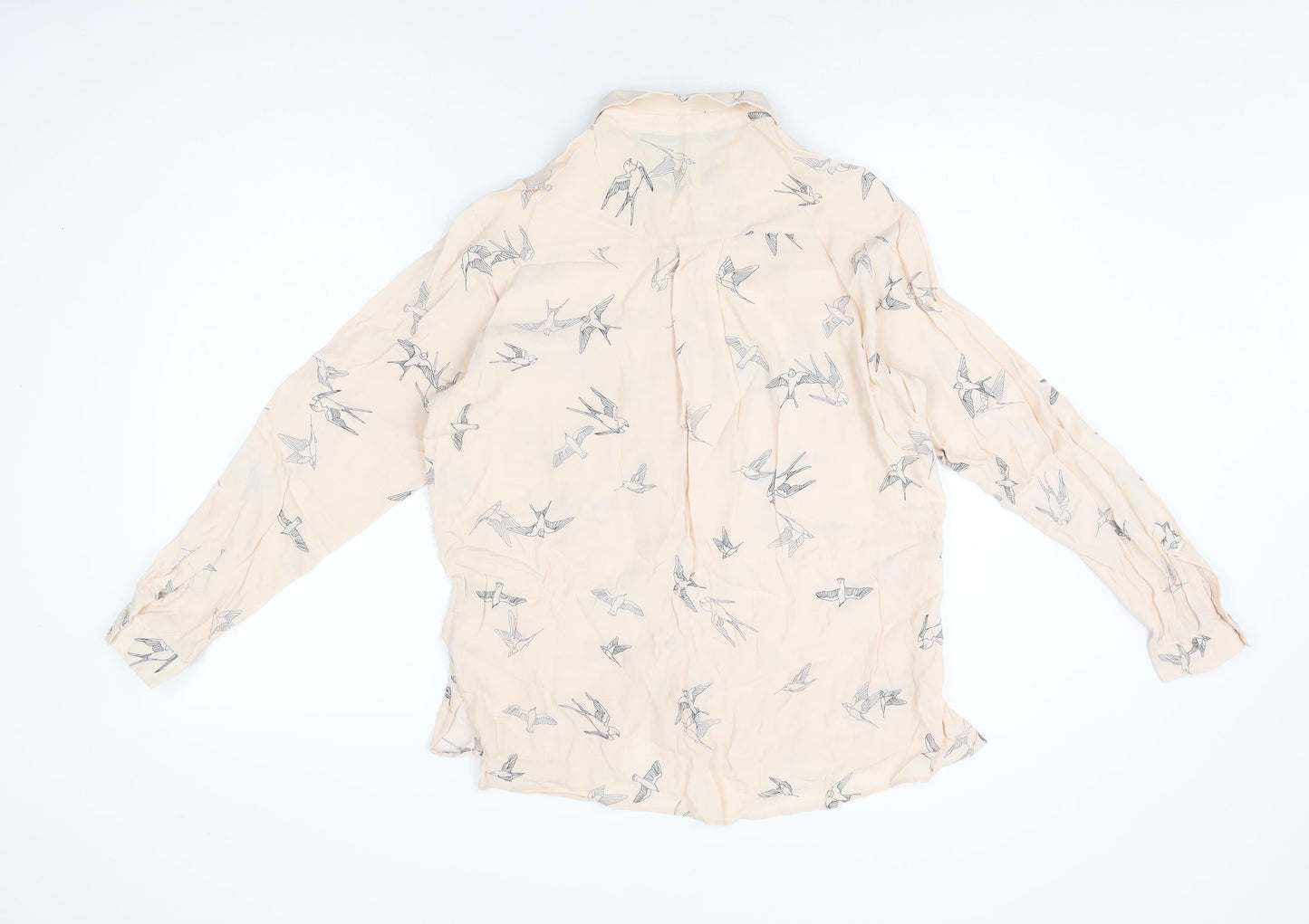 Womens UK Size L Zara Pink Basic Button-Up