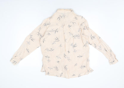 Womens UK Size L Zara Pink Basic Button-Up