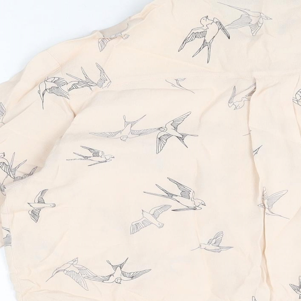 Womens UK Size L Zara Pink Basic Button-Up