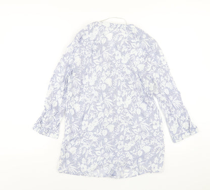 Womens UK Size 10 ERFO Blue Basic Button-Up