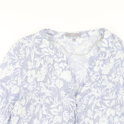 Womens UK Size 10 ERFO Blue Basic Button-Up