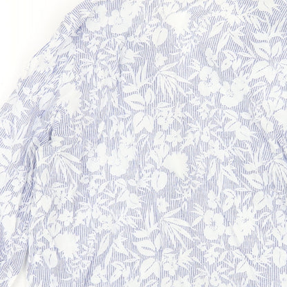 Womens UK Size 10 ERFO Blue Basic Button-Up