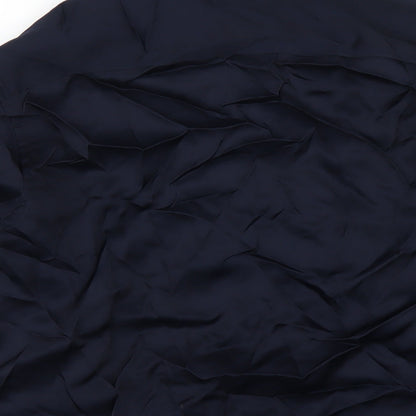 Zara Mens Blue Polyester Button-Up Size S Collared Button