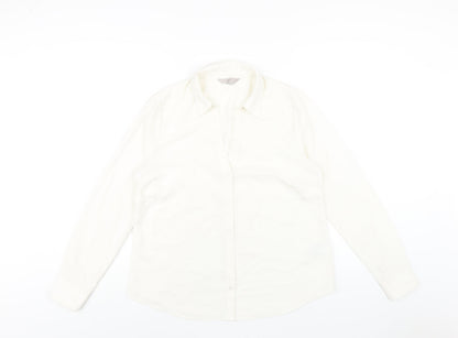 Womens UK Size 14 H&M White Basic Button-Up