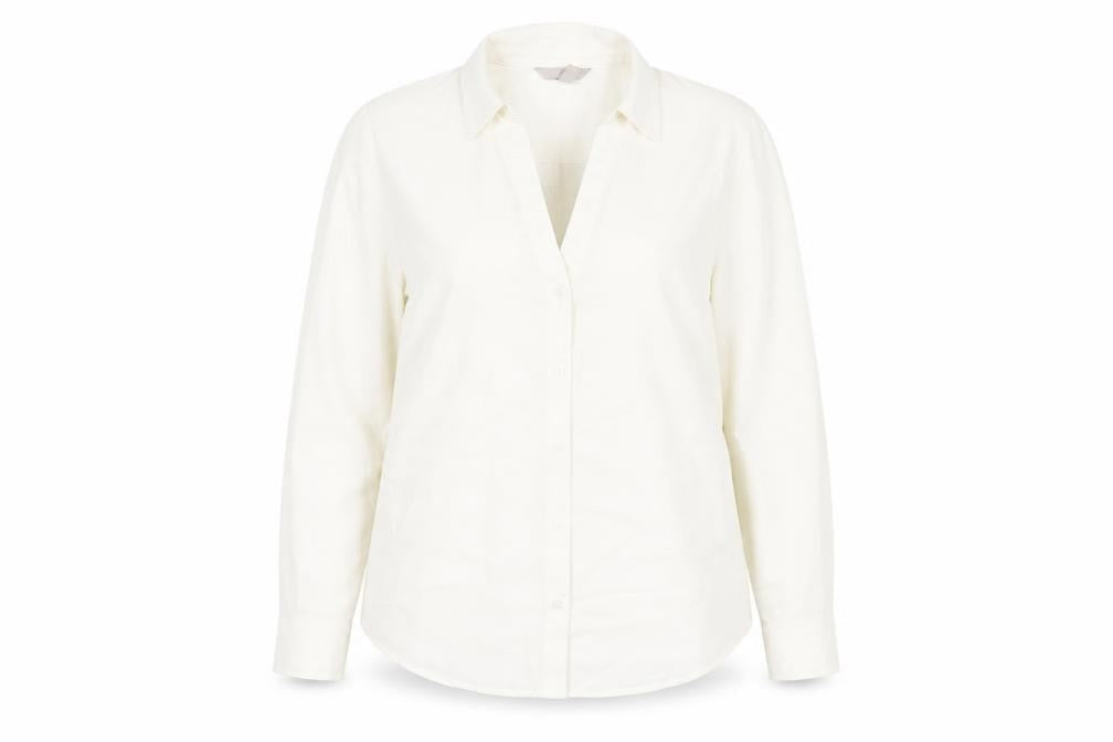 Womens UK Size 14 H&M White Basic Button-Up
