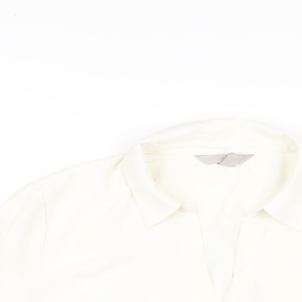 Womens UK Size 14 H&M White Basic Button-Up