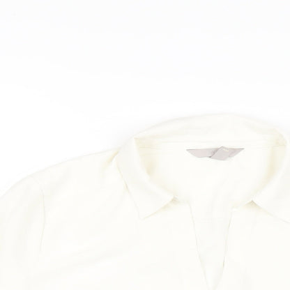 Womens UK Size 14 H&M White Basic Button-Up