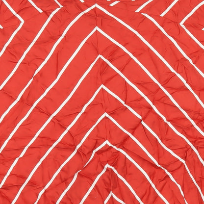 Monsoon Womens Red Striped Modal A-Line Skirt Size 14 Zip