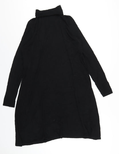 Lipsy Womens Black Viscose A-Line Size 8 Roll Neck Pullover