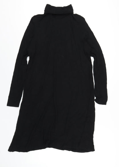Lipsy Womens Black Viscose A-Line Size 8 Roll Neck Pullover