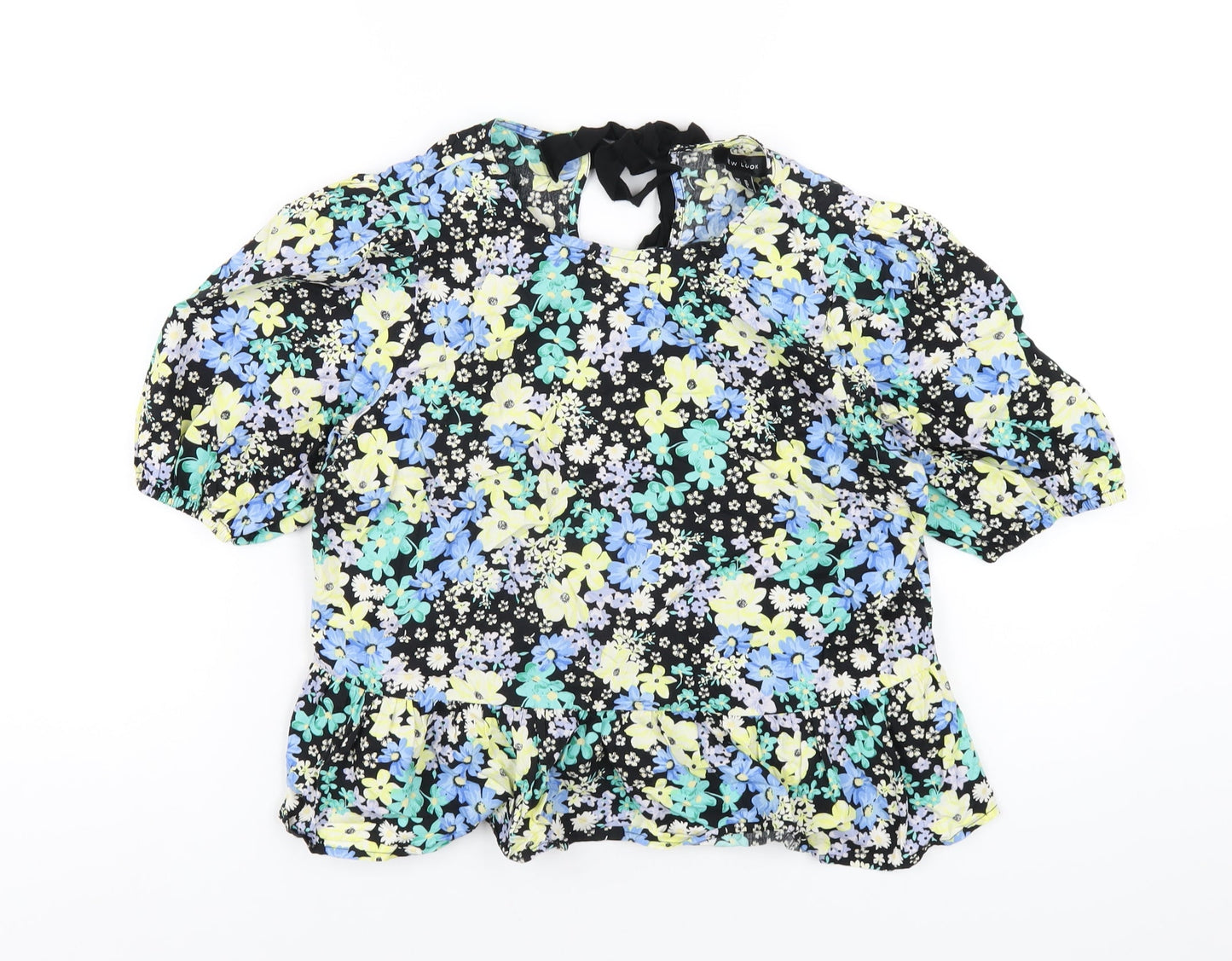 Womens UK Size 10 New Look Multicoloured Basic T-Shirt