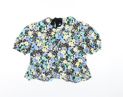Womens UK Size 10 New Look Multicoloured Basic T-Shirt
