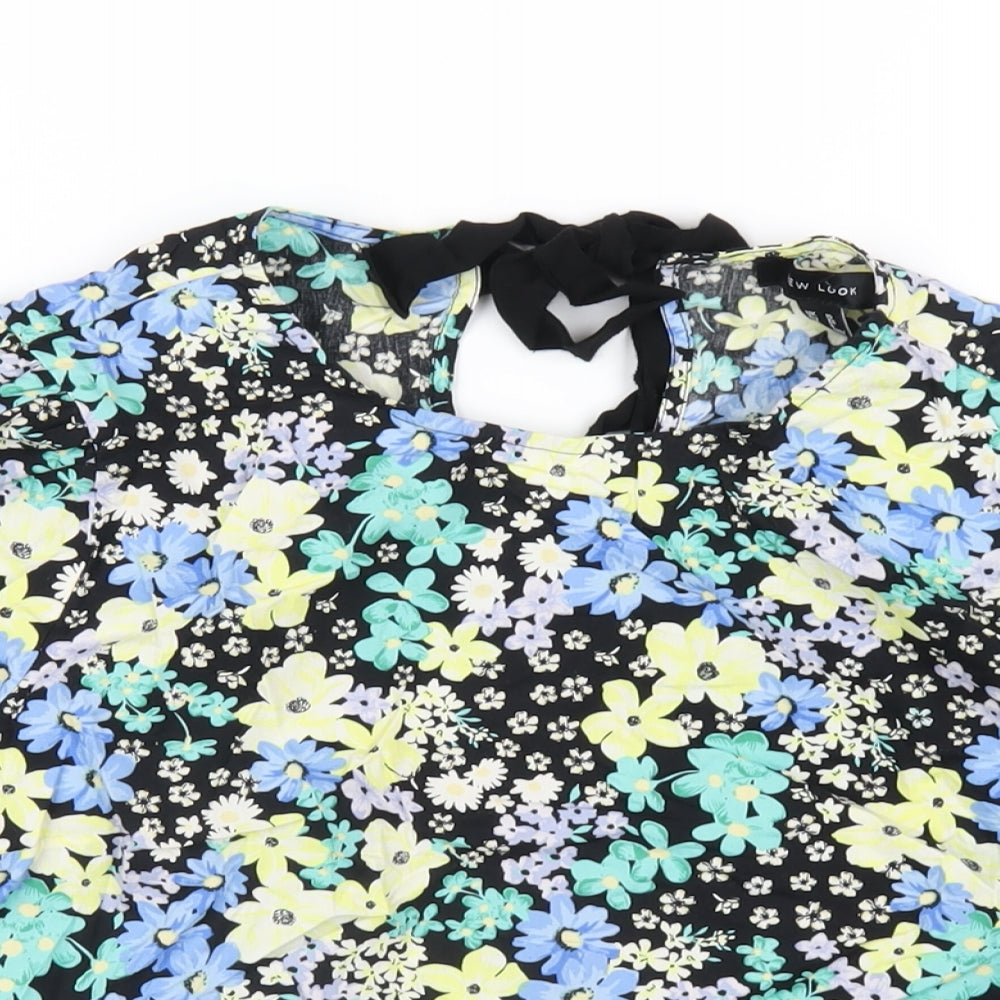 Womens UK Size 10 New Look Multicoloured Basic T-Shirt